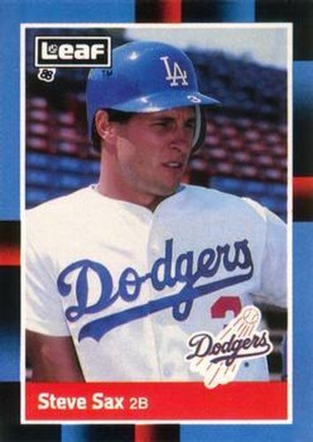 #185 Steve Sax - Los Angeles Dodgers - 1988 Leaf Baseball