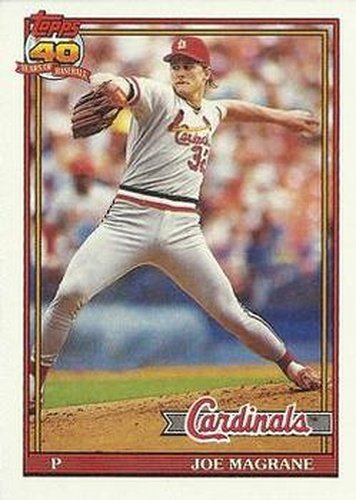 #185 Joe Magrane - St. Louis Cardinals - 1991 Topps Baseball