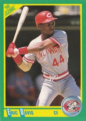 #185 Eric Davis - Cincinnati Reds - 1990 Score Baseball