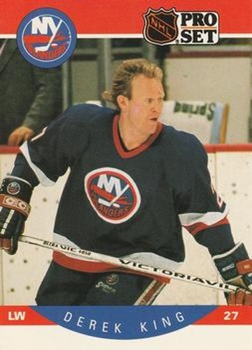 #185 Derek King - New York Islanders - 1990-91 Pro Set Hockey