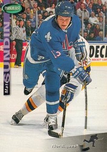 #185 Mats Sundin - Quebec Nordiques - 1994-95 Parkhurst Hockey