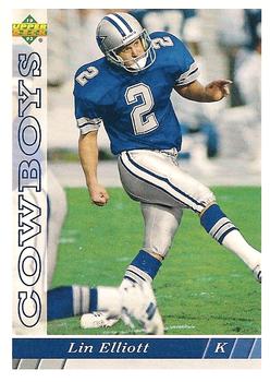 #185 Lin Elliott - Dallas Cowboys - 1993 Upper Deck Football