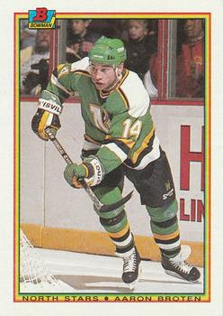 #185 Aaron Broten - Minnesota North Stars - 1990-91 Bowman Hockey