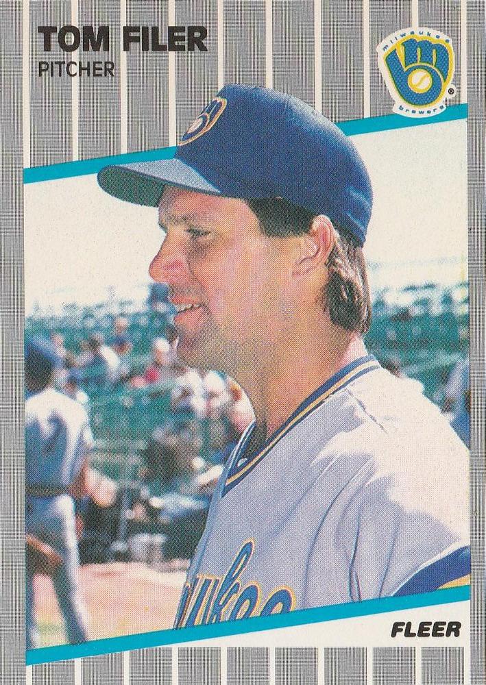 #185 Tom Filer - Milwaukee Brewers - 1989 Fleer Baseball