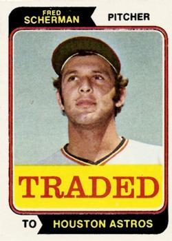 #186T Fred Scherman - Houston Astros - 1974 Topps - Traded Baseball