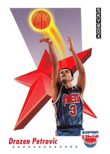 #186 Drazen Petrovic - New Jersey Nets - 1991-92 SkyBox Basketball