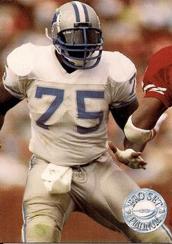 #186 Lomas Brown - Detroit Lions - 1991 Pro Set Platinum Football