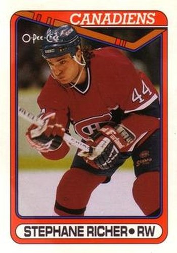 #186 Stephane Richer - Montreal Canadiens - 1990-91 O-Pee-Chee Hockey