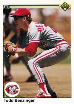 #186 Todd Benzinger - Cincinnati Reds - 1990 Upper Deck Baseball