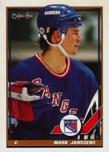 #186 Mark Janssens - New York Rangers - 1991-92 O-Pee-Chee Hockey