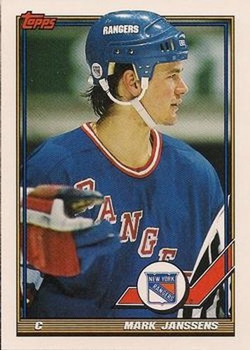 #186 Mark Janssens - New York Rangers - 1991-92 Topps Hockey
