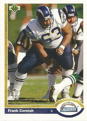 #186 Frank Cornish - San Diego Chargers - 1991 Upper Deck Football