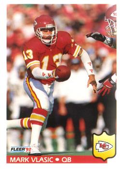 #186 Mark Vlasic - Kansas City Chiefs - 1992 Fleer Football