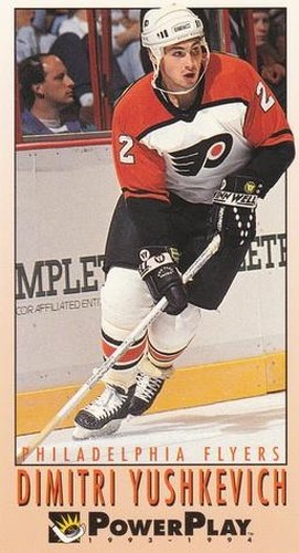 #186 Dimitri Yushkevich - Philadelphia Flyers - 1993-94 Fleer PowerPlay Hockey