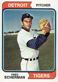 #186 Fred Scherman - Detroit Tigers - 1974 Topps Baseball