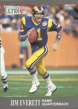 #186 Jim Everett - Los Angeles Rams - 1991 Ultra Football