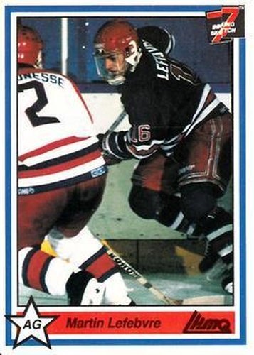 #186 Martin Lefebvre - St-Jean Lynx - 1990-91 7th Inning Sketch QMJHL Hockey