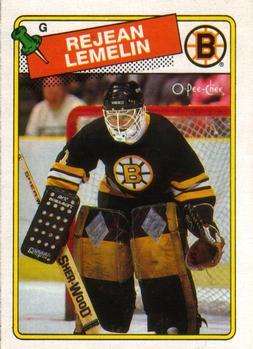 #186 Rejean Lemelin - Boston Bruins - 1988-89 O-Pee-Chee Hockey