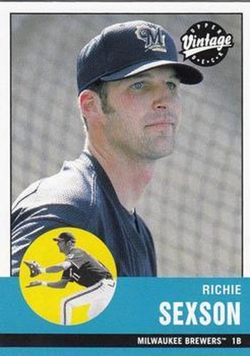 #186 Richie Sexson - Milwaukee Brewers - 2001 Upper Deck Vintage Baseball