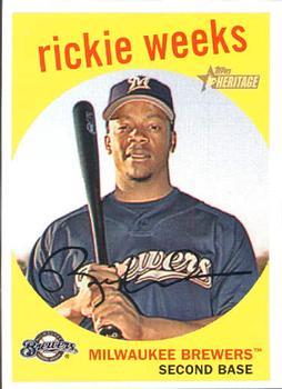 #186 Rickie Weeks - Milwaukee Brewers - 2008 Topps Heritage Baseball