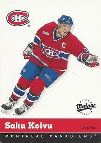 #186 Saku Koivu - Montreal Canadiens - 2000-01 Upper Deck Vintage Hockey