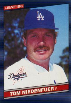 #186 Tom Niedenfuer - Los Angeles Dodgers - 1986 Leaf Baseball