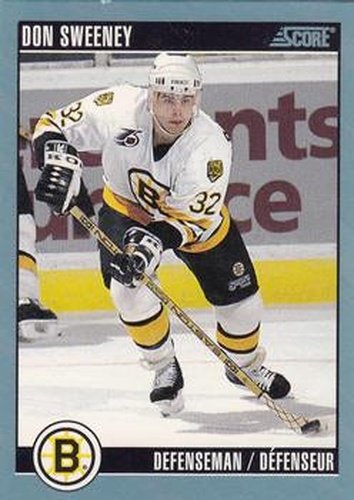 #186 Don Sweeney - Boston Bruins - 1992-93 Score Canadian Hockey