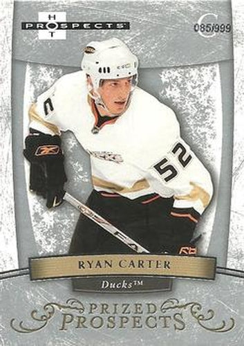 #186 Ryan Carter - Anaheim Ducks - 2007-08 Fleer Hot Prospects Hockey