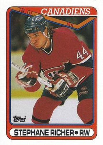 #186 Stephane Richer - Montreal Canadiens - 1990-91 Topps Hockey