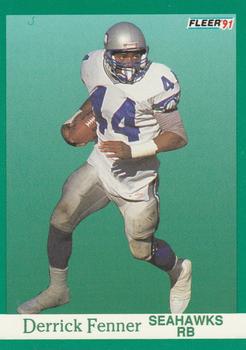 #186 Derrick Fenner - Seattle Seahawks - 1991 Fleer Football