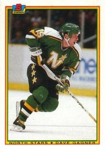 #186 Dave Gagner - Minnesota North Stars - 1990-91 Bowman Hockey