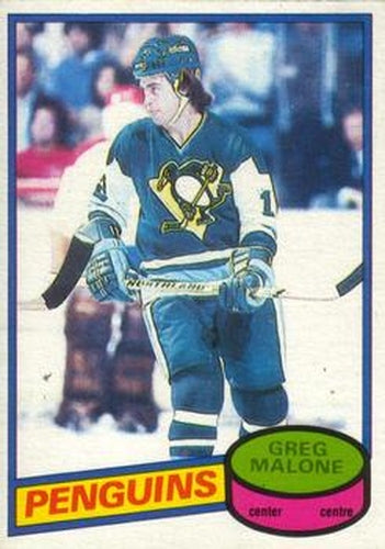 #186 Greg Malone - Pittsburgh Penguins - 1980-81 O-Pee-Chee Hockey