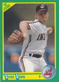 #187 Steve Davis - Cleveland Indians - 1990 Score Baseball