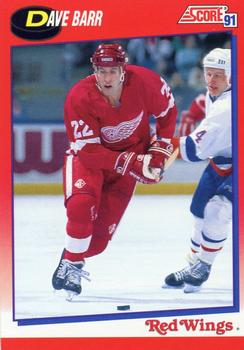#187 Dave Barr - Detroit Red Wings - 1991-92 Score Canadian Bilingual Hockey