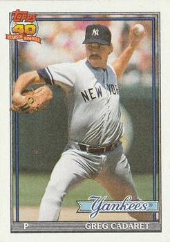 #187 Greg Cadaret - New York Yankees - 1991 Topps Baseball