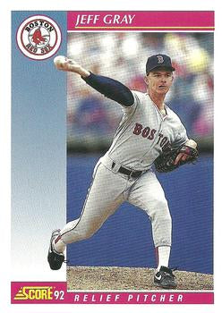 #187 Jeff Gray - Boston Red Sox - 1992 Score Baseball