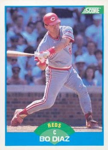 #187 Bo Diaz - Cincinnati Reds - 1989 Score Baseball
