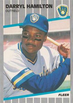 #187 Darryl Hamilton - Milwaukee Brewers - 1989 Fleer Baseball