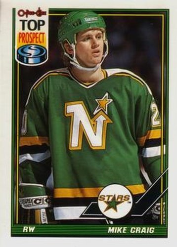 #187 Mike Craig - Minnesota North Stars - 1991-92 O-Pee-Chee Hockey