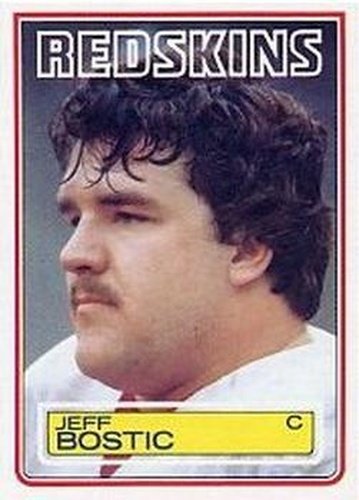 #187 Jeff Bostic - Washington Redskins - 1983 Topps Football