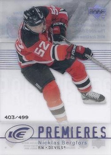 #187 Nicklas Bergfors - New Jersey Devils - 2007-08 Upper Deck Ice Hockey