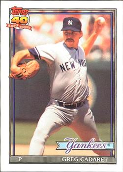 #187 Greg Cadaret - New York Yankees - 1991 O-Pee-Chee Baseball