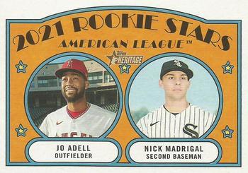 #187 American League 2021 Rookie Stars Jo Adell / Nick Madrigal - Los Angeles Angels / Chicago White Sox - 2021 Topps Heritage Baseball