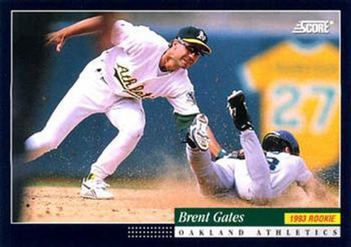 #187 Brent Gates - Oakland Athletics -1994 Score Baseball