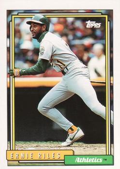 #187 Ernie Riles - Oakland Athletics - 1992 Topps Baseball