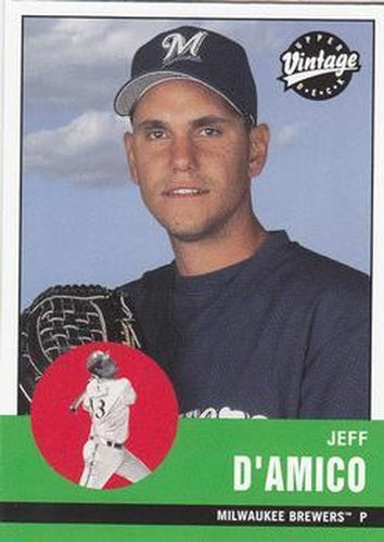 #187 Jeff D'Amico - Milwaukee Brewers - 2001 Upper Deck Vintage Baseball