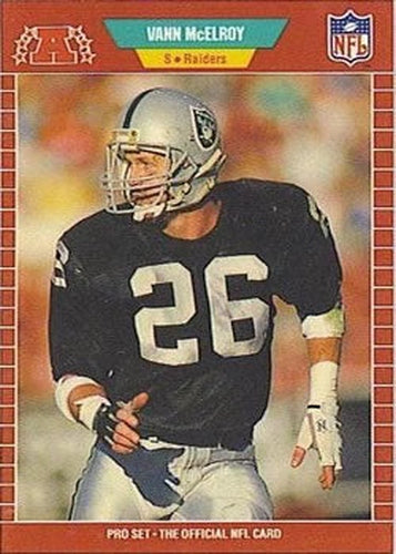 #187 Vann McElroy - Los Angeles Raiders - 1989 Pro Set Football