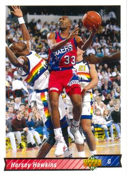 #187 Hersey Hawkins - Philadelphia 76ers - 1992-93 Upper Deck Basketball