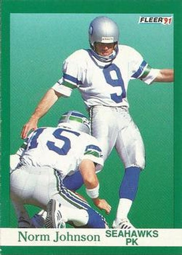 #188 Norm Johnson - Seattle Seahawks - 1991 Fleer Football