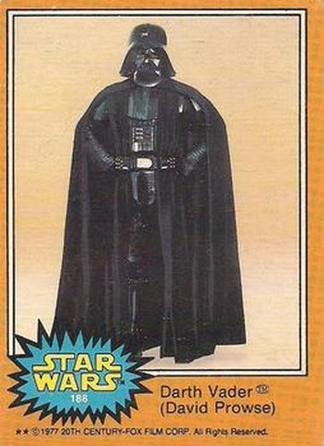 #188 Darth Vader / David Prowse - 1977 O-Pee-Chee Star Wars